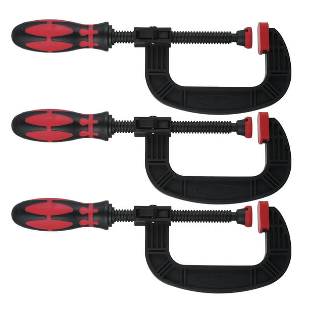 6.1-inch One Handed Clamp Quick Release Light Weight and Ergonomic Adjustable Handle FactorDuty 6-Piece Heavy Duty C Clamp Set 6.1-inch One Handed Clamp Quick Release Light Weight and Ergonomic Adjustable Handle FactorDuty 6-Piece Heavy Duty C Clamp Set